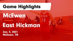 McEwen  vs East Hickman  Game Highlights - Jan. 5, 2021
