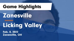 Zanesville  vs Licking Valley  Game Highlights - Feb. 8, 2022