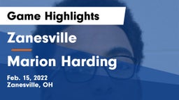 Zanesville  vs Marion Harding  Game Highlights - Feb. 15, 2022