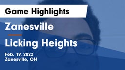 Zanesville  vs Licking Heights  Game Highlights - Feb. 19, 2022