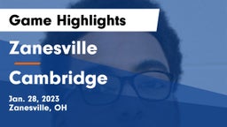 Zanesville  vs Cambridge  Game Highlights - Jan. 28, 2023