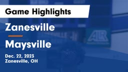 Zanesville  vs Maysville  Game Highlights - Dec. 22, 2023