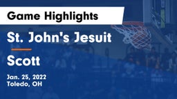 St. John's Jesuit  vs Scott  Game Highlights - Jan. 25, 2022