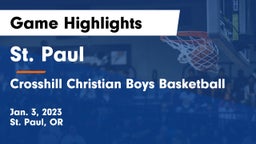 St. Paul  vs Crosshill Christian Boys Basketball Game Highlights - Jan. 3, 2023