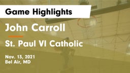 John Carroll  vs St. Paul VI Catholic  Game Highlights - Nov. 13, 2021