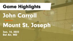 John Carroll  vs Mount St. Joseph  Game Highlights - Jan. 14, 2022