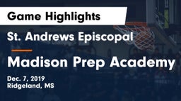St. Andrews Episcopal  vs Madison Prep Academy Game Highlights - Dec. 7, 2019