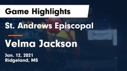St. Andrews Episcopal  vs Velma Jackson  Game Highlights - Jan. 12, 2021