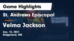 St. Andrews Episcopal  vs Velma Jackson  Game Highlights - Jan. 15, 2021