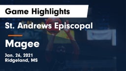 St. Andrews Episcopal  vs Magee Game Highlights - Jan. 26, 2021
