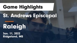 St. Andrews Episcopal  vs Raleigh  Game Highlights - Jan. 11, 2022