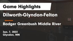 Dilworth-Glyndon-Felton  vs Badger Greenbush Middle River Game Highlights - Jan. 7, 2022