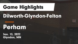 Dilworth-Glyndon-Felton  vs Perham  Game Highlights - Jan. 13, 2022