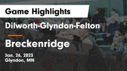 Dilworth-Glyndon-Felton  vs Breckenridge  Game Highlights - Jan. 26, 2023