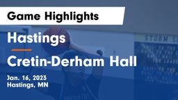 Hastings  vs Cretin-Derham Hall  Game Highlights - Jan. 16, 2023