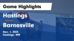 Hastings  vs Barnesville  Game Highlights - Dec. 1, 2023