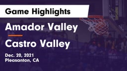 Amador Valley  vs Castro Valley  Game Highlights - Dec. 20, 2021