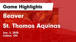 Beaver  vs St. Thomas Aquinas  Game Highlights - Jan. 3, 2020