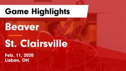 Beaver  vs St. Clairsville  Game Highlights - Feb. 11, 2020
