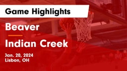 Beaver  vs Indian Creek  Game Highlights - Jan. 20, 2024
