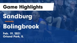 Sandburg  vs Bolingbrook  Game Highlights - Feb. 19, 2021