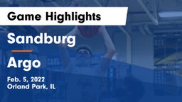 Sandburg  vs Argo  Game Highlights - Feb. 5, 2022