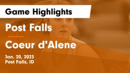 Post Falls  vs Coeur d'Alene  Game Highlights - Jan. 20, 2023