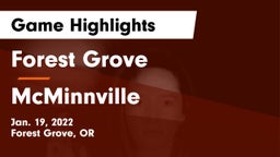 Forest Grove  vs McMinnville  Game Highlights - Jan. 19, 2022