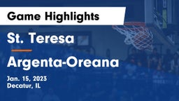 St. Teresa  vs Argenta-Oreana  Game Highlights - Jan. 15, 2023