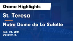 St. Teresa  vs Notre Dame de La Salette Game Highlights - Feb. 21, 2024