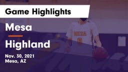 Mesa  vs Highland  Game Highlights - Nov. 30, 2021