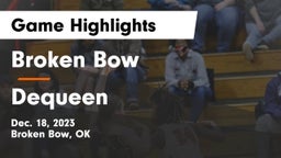 Broken Bow  vs Dequeen Game Highlights - Dec. 18, 2023