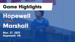 Hopewell  vs Marshall  Game Highlights - Nov. 27, 2023