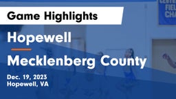 Hopewell  vs Mecklenberg County  Game Highlights - Dec. 19, 2023