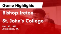 Bishop Ireton  vs St. John's College  Game Highlights - Feb. 10, 2023