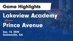 Lakeview Academy  vs Prince Avenue  Game Highlights - Jan. 14, 2020