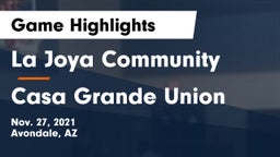 La Joya Community  vs Casa Grande Union  Game Highlights - Nov. 27, 2021