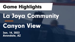 La Joya Community  vs Canyon View  Game Highlights - Jan. 14, 2022