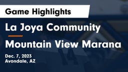 La Joya Community  vs Mountain View Marana Game Highlights - Dec. 7, 2023