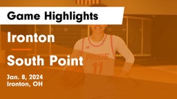 Ironton  vs South Point  Game Highlights - Jan. 8, 2024