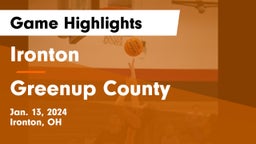 Ironton  vs Greenup County  Game Highlights - Jan. 13, 2024