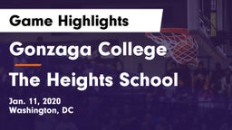 Gonzaga College  vs The Heights School Game Highlights - Jan. 11, 2020