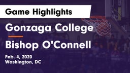 Gonzaga College  vs Bishop O'Connell  Game Highlights - Feb. 4, 2020
