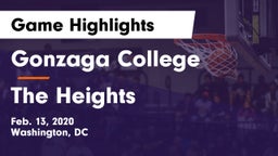 Gonzaga College  vs The Heights  Game Highlights - Feb. 13, 2020