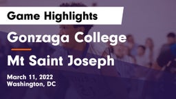 Gonzaga College  vs Mt Saint Joseph  Game Highlights - March 11, 2022