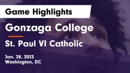 Gonzaga College  vs St. Paul VI Catholic  Game Highlights - Jan. 28, 2023