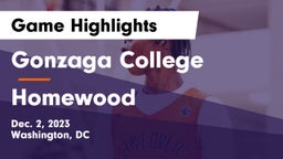 Gonzaga College  vs Homewood Game Highlights - Dec. 2, 2023