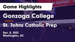 Gonzaga College  vs St. Johns Catholic Prep Game Highlights - Dec. 8, 2023