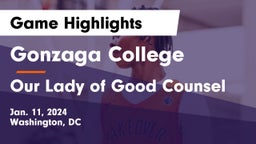 Gonzaga College  vs Our Lady of Good Counsel  Game Highlights - Jan. 11, 2024