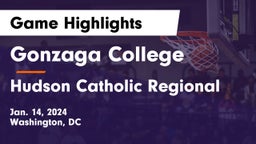 Gonzaga College  vs Hudson Catholic Regional  Game Highlights - Jan. 14, 2024